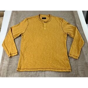 Lucky Brand Mustard Yellow Long Sleeve Henley Shirt